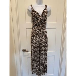 All in Favor black floral print jumpsuit